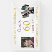 Banderoles 60e anniversaire 60 et Fabulous Photo Collage or (Vertical)