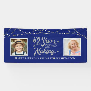 Banderoles 60e anniversaire Alors et maintenant Photos Blue S
