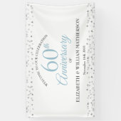 Banderoles 60e Anniversaire Amour Coeurs Confetti Bienvenue (Vertical)