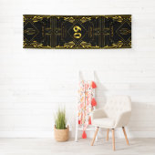 Banderoles 60e anniversaire Art Déco Gold Black Great Gatsby (En situation)