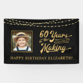 Banderoles 60e anniversaire Black and Gold String Lights Phot (Horizontal)