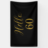 Banderoles 60e anniversaire Black Gold fête d'anniversaire (Vertical)