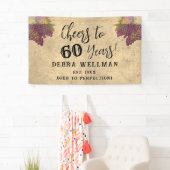 Banderoles 60e anniversaire Cheers à 60 ans vignoble Annivers (En situation)