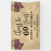 Banderoles 60e anniversaire Cheers à 60 ans vignoble Annivers (Vertical)