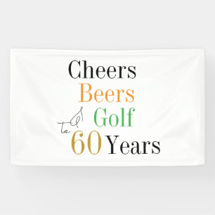 Banderoles 60e anniversaire Cheers Beers Golf Party