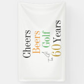 Banderoles 60e anniversaire Cheers Beers Golf Party (Vertical)
