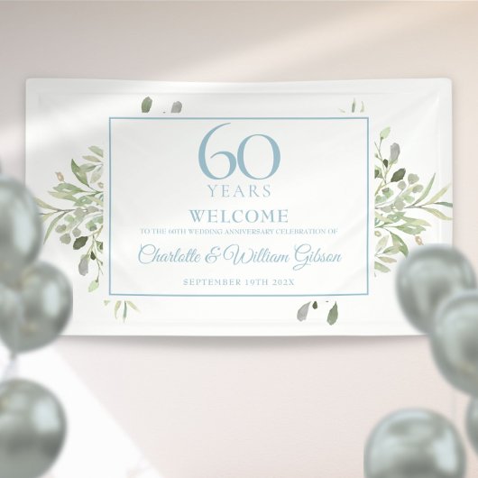 Banderoles 60e anniversaire de Mariage Diamond Bienvenue