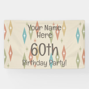 Banderoles 60e anniversaire du Moyen-siècle rétro