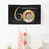 Banderoles 60e anniversaire Elegant Black Gold Calligraphie (En situation)