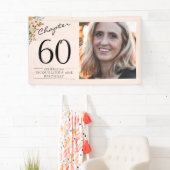 Banderoles 60e anniversaire Floral Pink Photo (En situation)