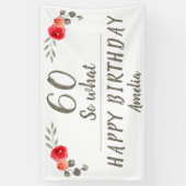 Banderoles 60e anniversaire Funny Watercolor Flower Floral (Vertical)