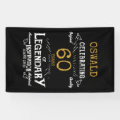 Banderoles 60e anniversaire Légendaire Black Gold Retro (Horizontal)