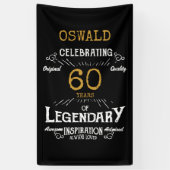 Banderoles 60e anniversaire Légendaire Black Gold Retro (Vertical)