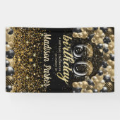 Banderoles 60e anniversaire luxe personnalisé Black Gold (Horizontal)
