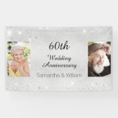 Banderoles 60e anniversaire mariage diamant photo parties sci (Horizontal)
