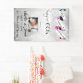 Banderoles 60e anniversaire Mariage vertical personnalisé (En situation)