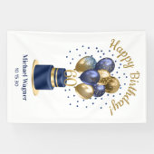 Banderoles 60e anniversaire Marine Blue Balloon Cake (Horizontal)