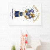 Banderoles 60e anniversaire Marine Blue Balloon Cake (Insitu)