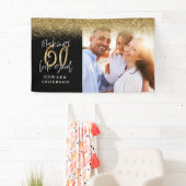 Banderoles 60e anniversaire moderne noir et or parties scinti (En situation)