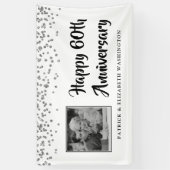 Banderoles 60e anniversaire Photo Silver Confetti (Vertical)