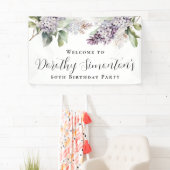 Banderoles 60e anniversaire Purple Lilac Spring Flower Welcom (En situation)