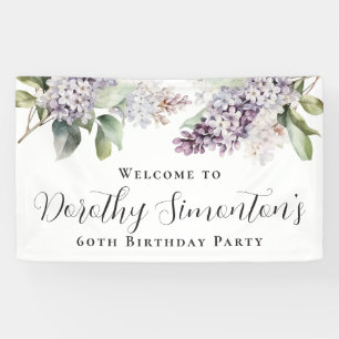 Banderoles 60e anniversaire Purple Lilac Spring Flower Welcom