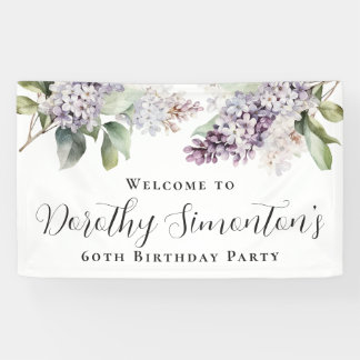 Banderoles 60e anniversaire Purple Lilac Spring Flower Welcom
