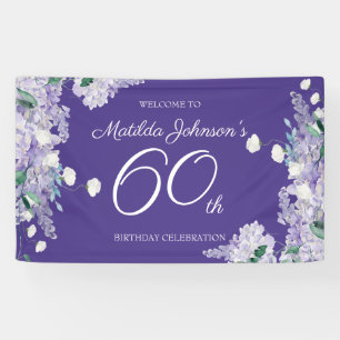 Banderoles 60e anniversaire Purple Wisteria Floral Elegant Pa