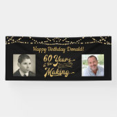 Banderoles 60e Anniversaire Retro Black Gold String Lumières  (Horizontal)
