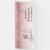 Banderoles 60e anniversaire Rose de fête Parties scintillant  (Vertical)