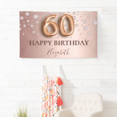 Banderoles 60e anniversaire rose or rose diamants (En situation)