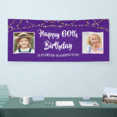 Banderoles 60e anniversaire String lumières Nom photo Purple (Salon professionnel)