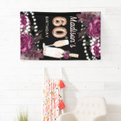 Banderoles 60e Anniversaire Vin Rose Luxe (En situation)