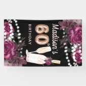 Banderoles 60e Anniversaire Vin Rose Luxe (Horizontal)