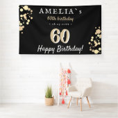 Banderoles 60e fête d'anniversaire Black Golden Backdrop (Insitu)