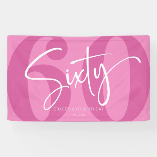 Banderoles 60e Soirée rose 60e anniversaire (Horizontal)