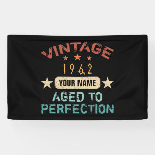 Banderoles 60th Birthday Party 1962 Ajouter Votre Nom