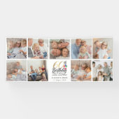 Banderoles 60th Birthday Photo Collage Gold Script Typography (Horizontal)
