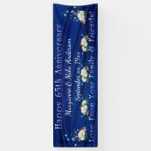 Banderoles 65e Anniversaire Blanc Roses Sapphire Custom (Vertical)