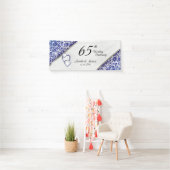 Banderoles 65e anniversaire bleu Sapphire / Anniversaire  (En situation)
