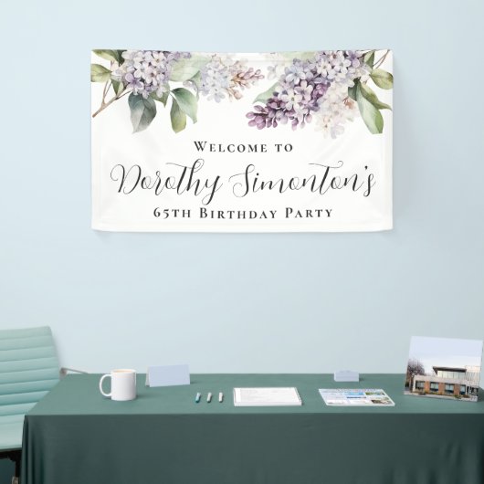 Banderoles 65e anniversaire Purple Lilac Spring Flower Welcom (Salon professionnel)