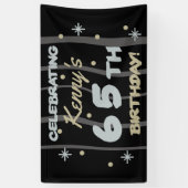 Banderoles 65e fête d'anniversaire Ajoutez votre nom (Vertical)