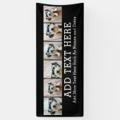 Banderoles 6 Collage photo 2 lignes de texte — CAN Edit Black (Vertical)