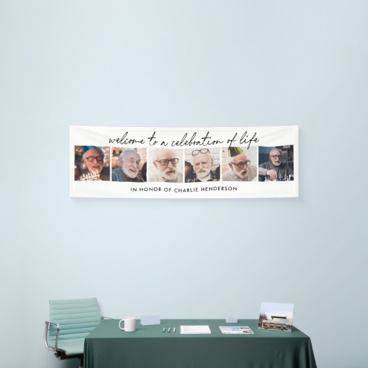 Banderoles 6-Photo manuscrite Script Célébration de la vie (Salon professionnel)
