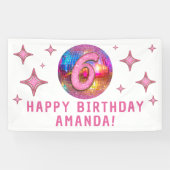 Banderoles 6e fête d'anniversaire Gold rose Parties scintilla (Horizontal)