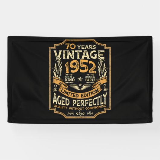 Banderoles 70 ans Vintage 1952 70e anniversaire (Horizontal)
