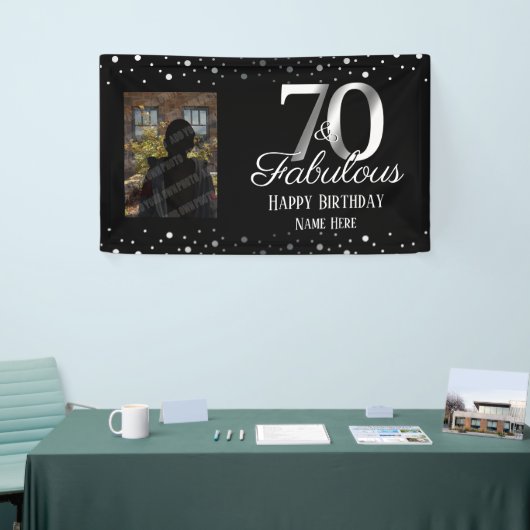 Banderoles 70 et fabuleuse photo Confetti d'anniversaire (Salon professionnel)
