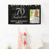 Banderoles 70 et fabuleux Confetti Black 70th Birthday Photo (En situation)