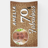 Banderoles 70 et Fabulous Gold Parties scintillant 70e annive (Vertical)