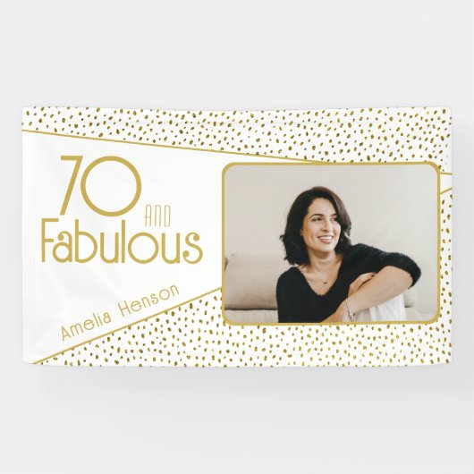 Banderoles 70 et Fabulous Gold Parties scintillant Photo 70e (Horizontal)
